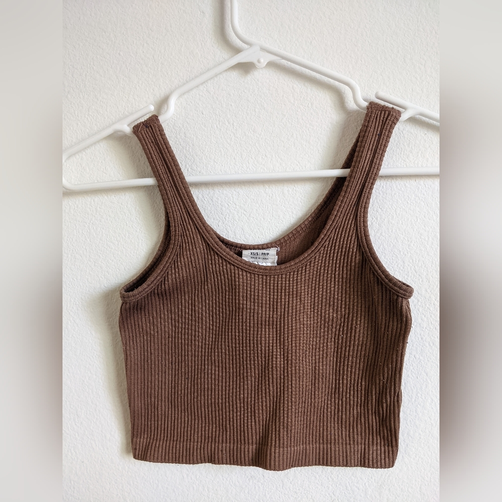 Cotton On women's crop tank top brown